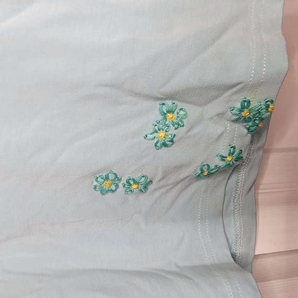 Lee Light Blue Blouse with Floral Embroidery - Picture 2 of 5